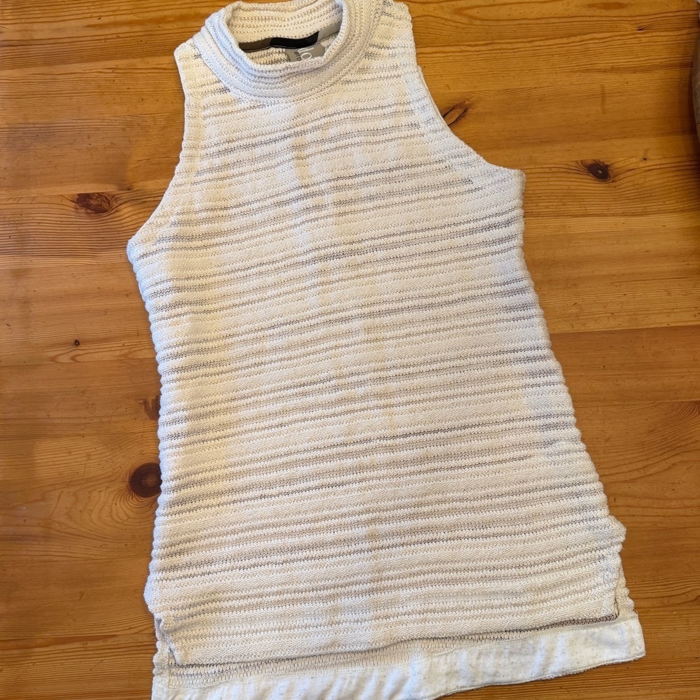 Dolan left coast collection cotton/linen cream off white open knit sweater